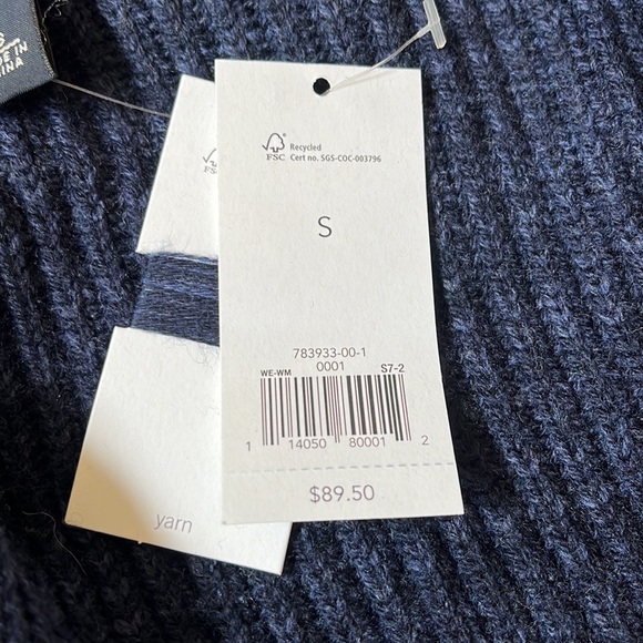 Banana Republic navy blue merino wool cowl neck sweater vest - Picture 5 of 8